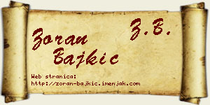 Zoran Bajkić vizit kartica